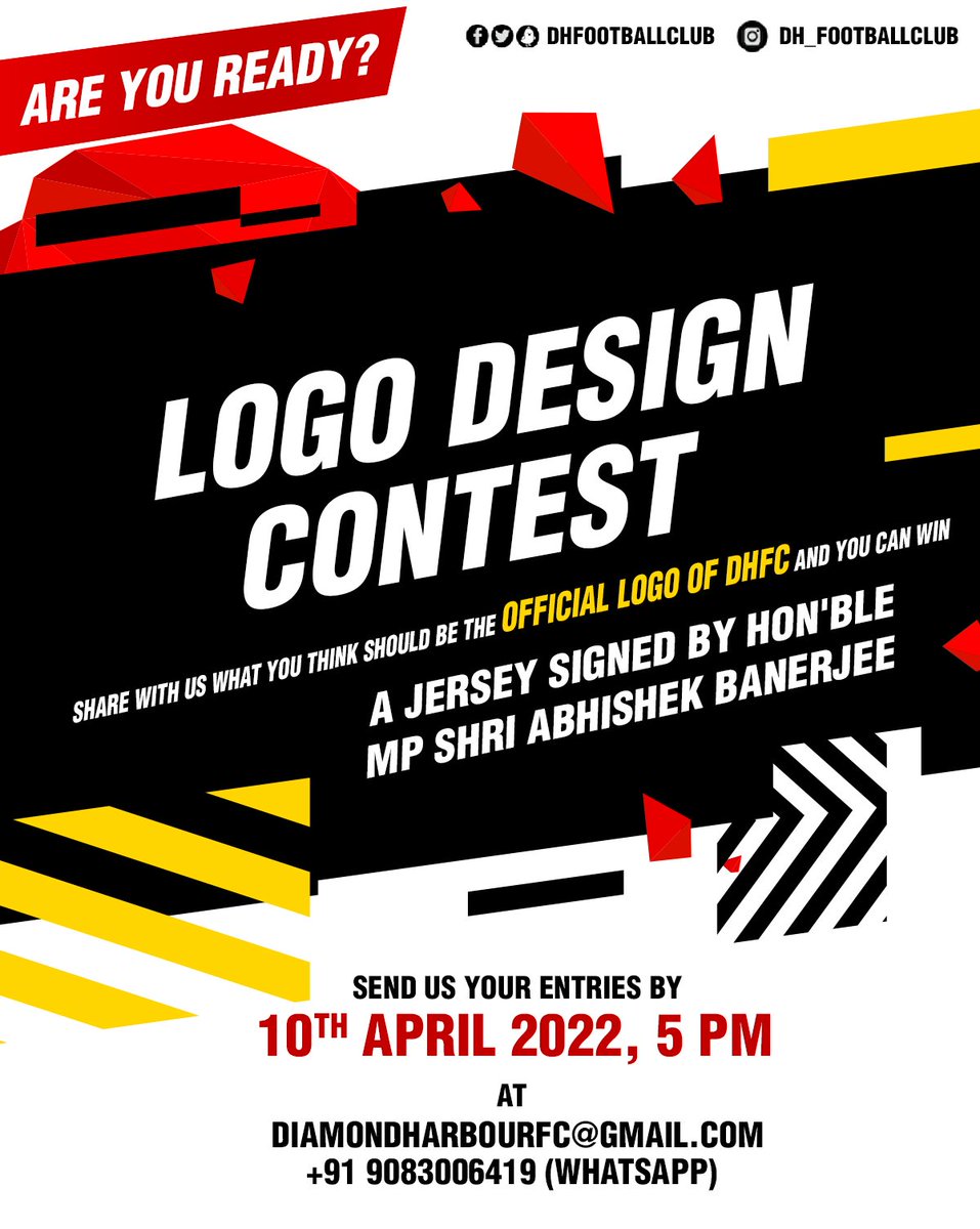 manna_suvam's tweet photo. β¨ Logo Design Contest β¨
Share with us what YOU think should be the official logo of Diamond Harbour Football Club!
Send your entries by 10th April 2022, 5 PM at π
π§ diamondharbourfc@gmail.com/
π± +91 9083006419 (WhatsApp)
#DHFCLogoDesignContest
#FAM4TMC https://t.co/UIMdjxSCNl