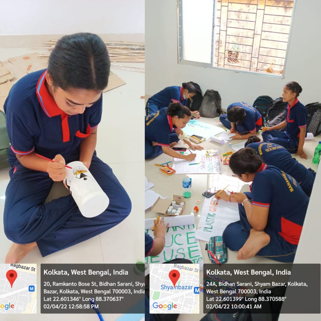 MkcNcc's tweet photo. "PUNEET SAGAR ABHIYAN" related works by NCC unit of MKC (SW/Coy-3) on 02/04/2022.
# Making placards by cadets.
# Making craft use of waste material @HQ_DG_NCC @nccwbskm https://t.co/DJeT84RA7M