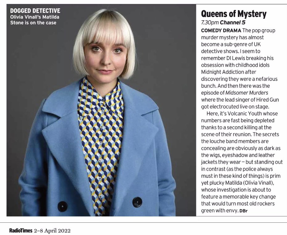 queensofmystery's tweet image. Death by Vinyl Pt II returns tonight at 7.30pm on @channel5_tv 🕵️‍♀️ 🎸 🔪