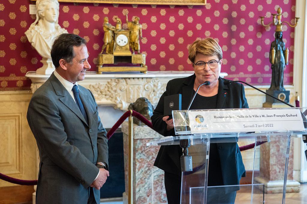 VilledAjaccio's tweet photo. 🏅 Réception dans le cadre de la finale du concours du « Meilleur apprenti de France Boucher » qui se déroule du 3 au 4 avril à #Ajaccio, des membres de la #CFBCT représentée ici par la vice-présidente Madame Jacqueline Riedinger-Balzer. https://t.co/n9JWkRCZRx