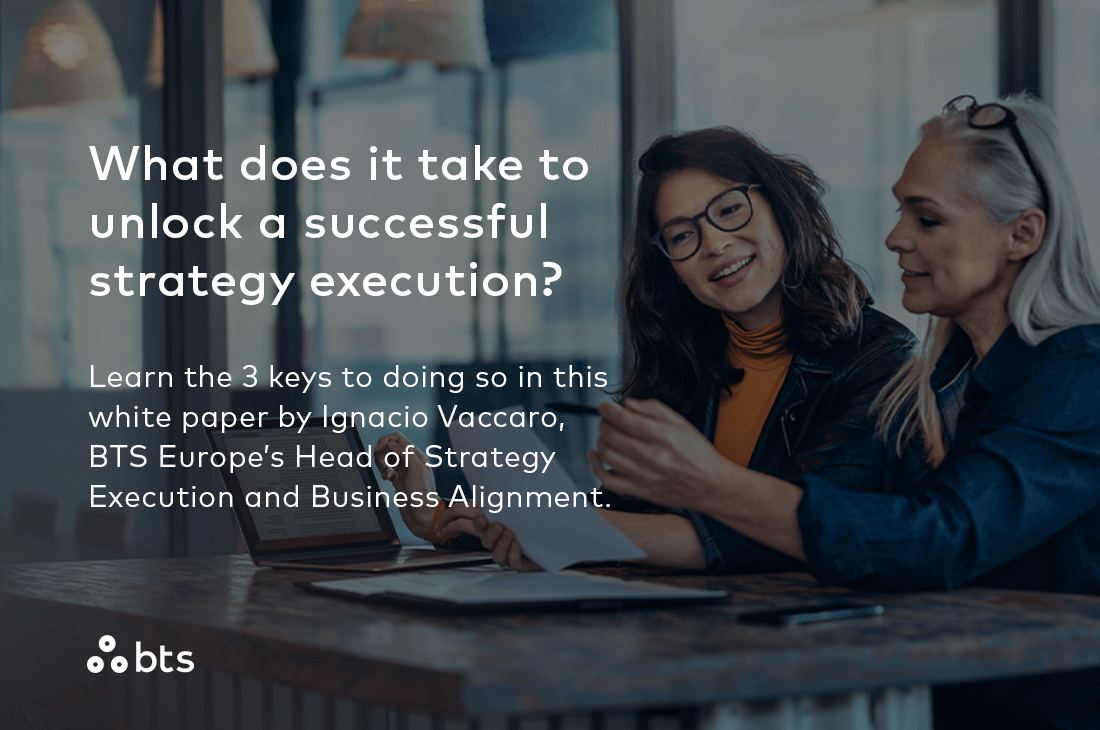 BTSGroupAB's tweet photo. What does it take to unlock a successful strategy execution? Learn the 3 keys to doing so in this white paper by Ignacio Vaccaro, BTS Europe’s Head of Strategy Execution and Business Alignment: https://t.co/GScFECgKZ6 #StrategyMadePersonal #leaderLab #leadership #success https://t.co/C8fNvG3gFd