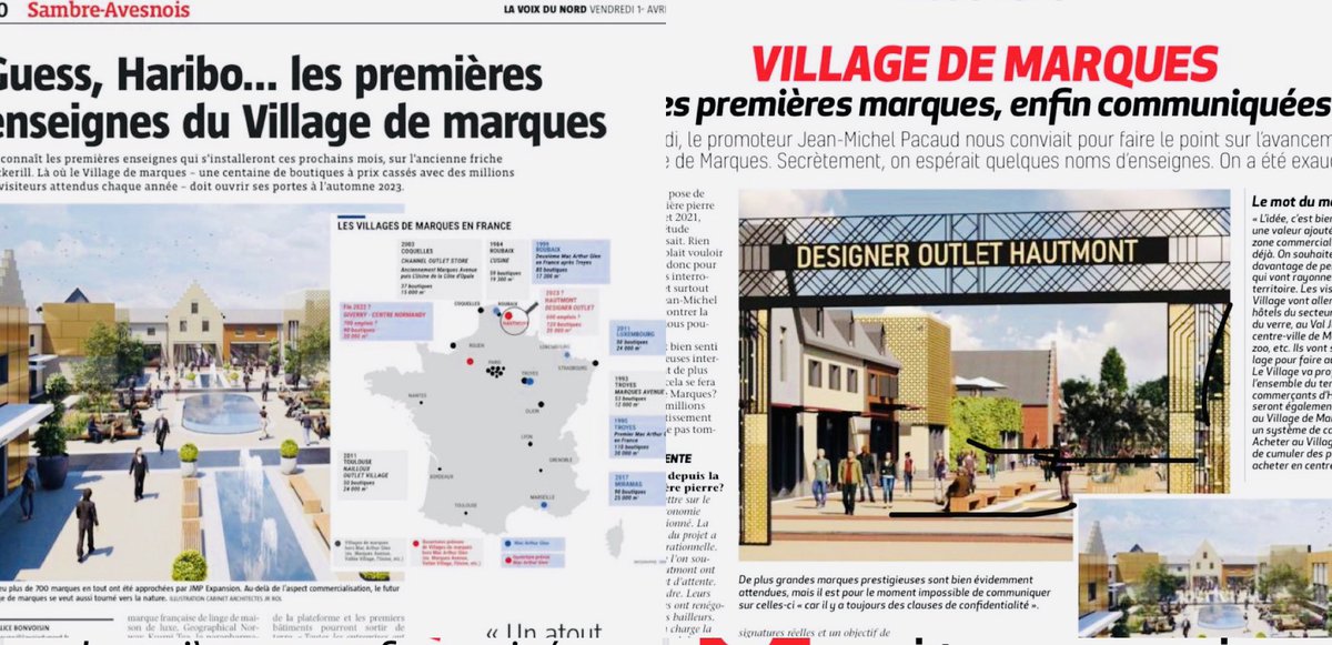 Les premières enseignes du #DesignerOutlet ont été dévoilées par JMPExpansion. Il ouvrira en octobre  2023 à Hautmont, 100 magasins, 90ME d’investissements et surtout 600 emplois! <a href="/AggloMaubeuge/">Agglo Maubeuge</a> <a href="/LSAconsommation/">LSA Commerce & Conso</a> <a href="/Dauvers70/">Olivier Dauvers</a> <a href="/hautsdefrance/">Région Hauts-de-France</a> <a href="/gipreussir/">Réussir en Sambre Avesnois</a> @poleemploi_HDF <a href="/departement59/">Département du Nord</a>