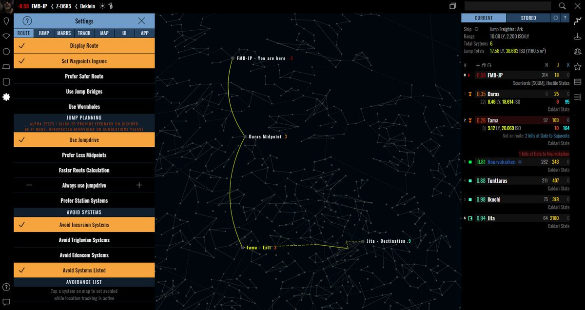 eveeyemaps's tweet photo. Jump planning alpha version released for testing. happy about feedback on discord ! #tweetfleet #EVEOnline https://t.co/TI4hk5bDpT