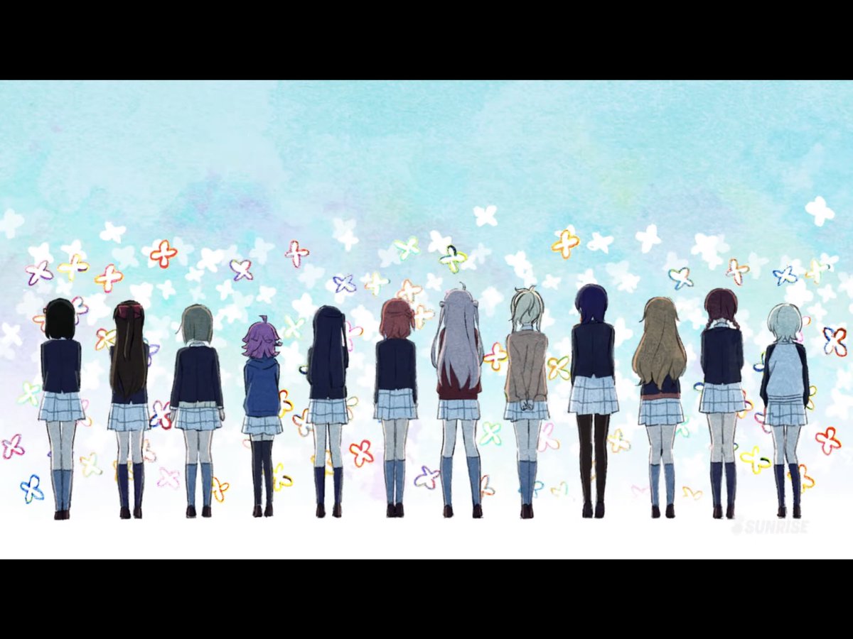 ■花・星:ファン
照らしてくれる存在
だから
■侑ちゃん:アイドルと距離を置いている
■逆光の中の12人
→ファンに照らされている(だから逆光)
■最後にステージを向く
→ファンとは別の、応援する存在として12人を裏から見ている侑が暗示されている?