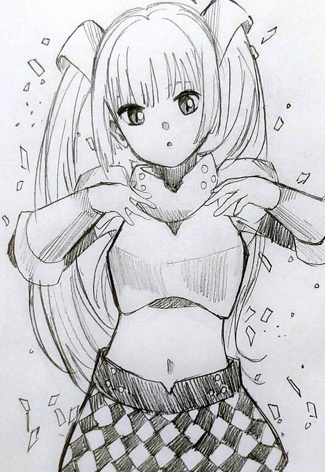 ミス・モノクローム□#絵描きさんと繫がりたい #イラスト 