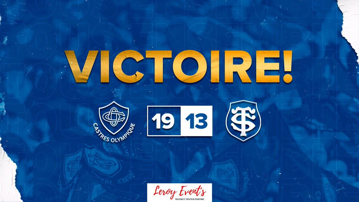 CastresRugby's tweet photo. 𝗩𝗜𝗖𝗧𝗢𝗜𝗥𝗘𝗘𝗘𝗘𝗘𝗘
Quel match de nos Olympiens qui remportent ce derby sur le score de 19-13 ! 😍🔥
Vous avez été I N C R O Y A B L E !!
𝐓𝐎𝐔𝐒 𝐄𝐍𝐒𝐄𝐌𝐁𝐋𝐄 🔵⚪
#COST #LeDerbyCestVous #TousEnsemble https://t.co/WXAq5cgivb