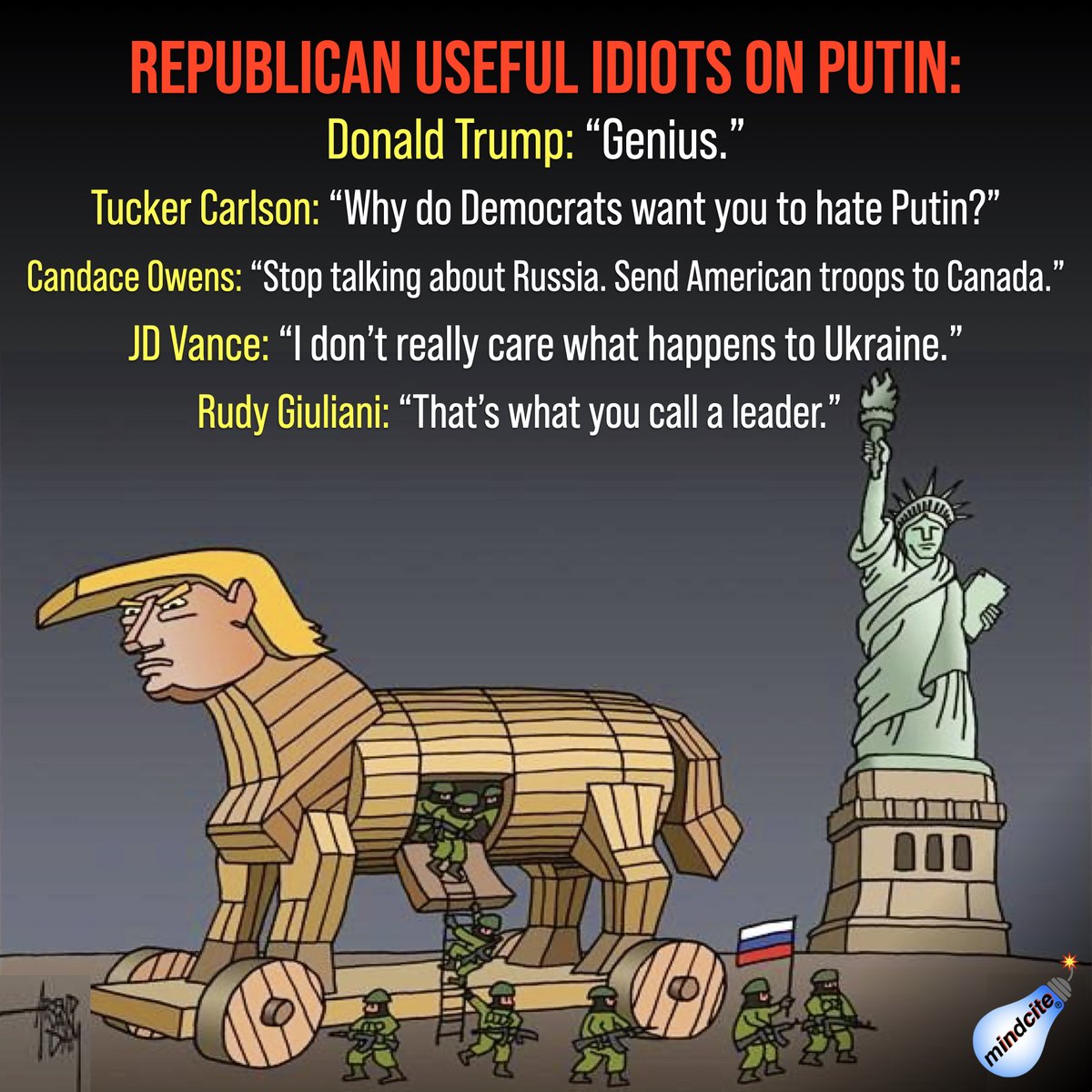 Mindcite_US's tweet image. The biggest mistake of a democratic country is to underestimate the power of a democratically elected pro-fascist leader, because it is always easier to destroy a castle from within. -Mehmet Murat ildan ⚠️

#GOPtheRussianParty #Fresh #DemVoice1 #OneV1 #BlueVoices #quote