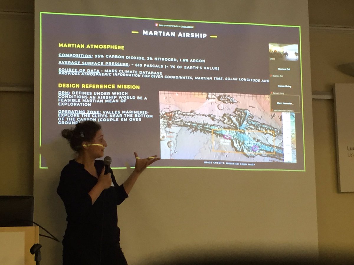MarsSocietyUK's tweet photo. Laurene detailing the Martian Airship research https://t.co/8NFHS6Prqj