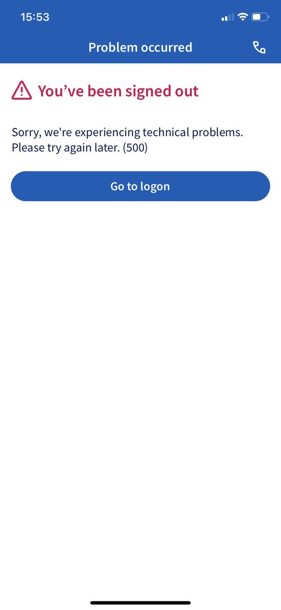 RichDT's tweet photo. @HalifaxBank your app is utterly useless, which is troubling for a bank. I have been asked to reset password / memorable info 3 times, for no apparent reason. And now keep getting this error https://t.co/fxVob8aO48
