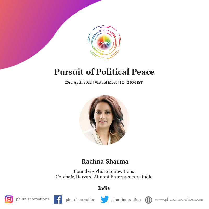 phuroforpeace's tweet photo. Our Founder @racchnasharma is joining the discussion herself to empower the voices of "Asia's Young Leadership for Peace".

Join us live on 23rd April 2022 at 12 PM IST.

#PursuitofPoliticalPeace #PoliticalPeace #SAARC https://t.co/xysW0pJ4Co