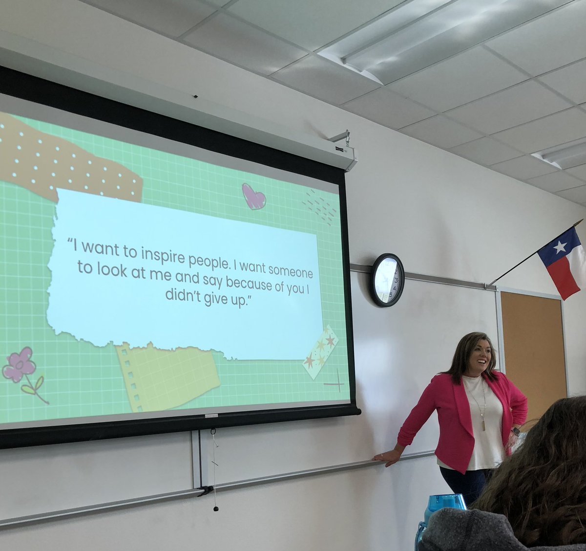 LauraAdamsComal's tweet photo. It’s almost funny to see this amazing woman standing next to a quote that she embodies everyday without even knowing it.  @hanna_schramm @Ktbiggs00  Thank you for valuing CICs and filling our toolboxes to support educators. Comal CICs love learning together! @cisdnews https://t.co/X91n8BcZUV