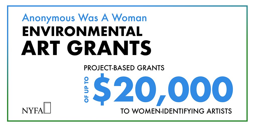 We are thrilled to partner with <a href="/AWasAWoman/">AWAW</a> on the Anonymous Was A Woman Environmental Art Grants program, which provides up to $20K for environmental art projects led by women-identifying artists in the U.S. &amp; U.S. Territories. Apps open Tues, April 12: bit.ly/36V6CMq