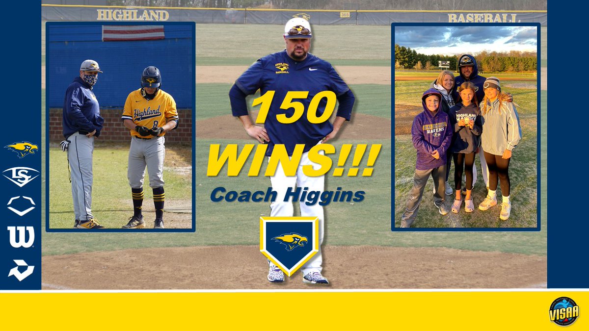 Highland_BSBL's tweet photo. Congratulations to our very own Coach Higgins @Higgy_21 on 150 WINS with last night's win. 
The countdown to 200 begins today!!!!!! ⚾️🔥⚾️ https://t.co/Y0Sprf48kw