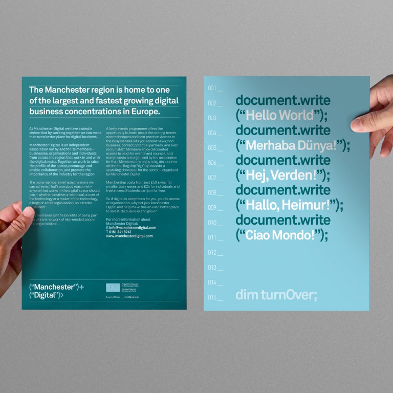 Manchester Digital's initial branding was inspired by web code and HTML elements, which is present in its typographic style. 

Read the full case study here👉: my.mtr.cool/dsjgreziur

#webdesign #websitedevelopment #digitalagency #manchesterwebdesign #manchester #branding