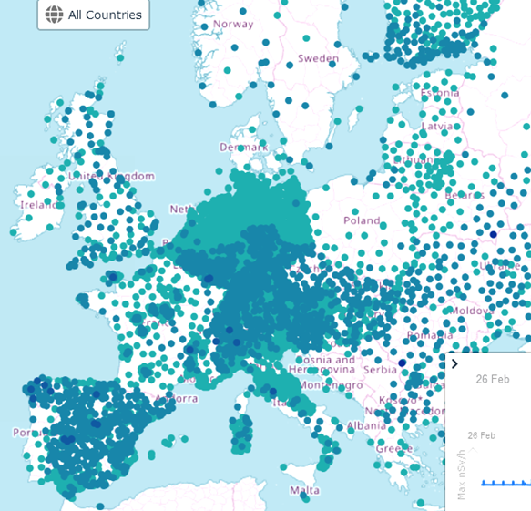 A general but low increase in radiation through Europe, possibly spread by wind from fires in Chernobyl and maybe depleted Uranium munitions.

#nuclear #chernobyl #UkraineRussiaWar 

remap.jrc.ec.europa.eu/Advanced.aspx