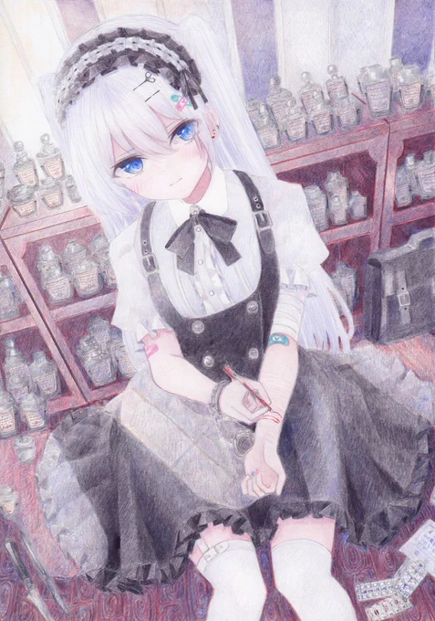 病み付き #オリジナル #アナログ #色鉛筆 #透明水彩 https://t.co/o3dCa5IHKV 