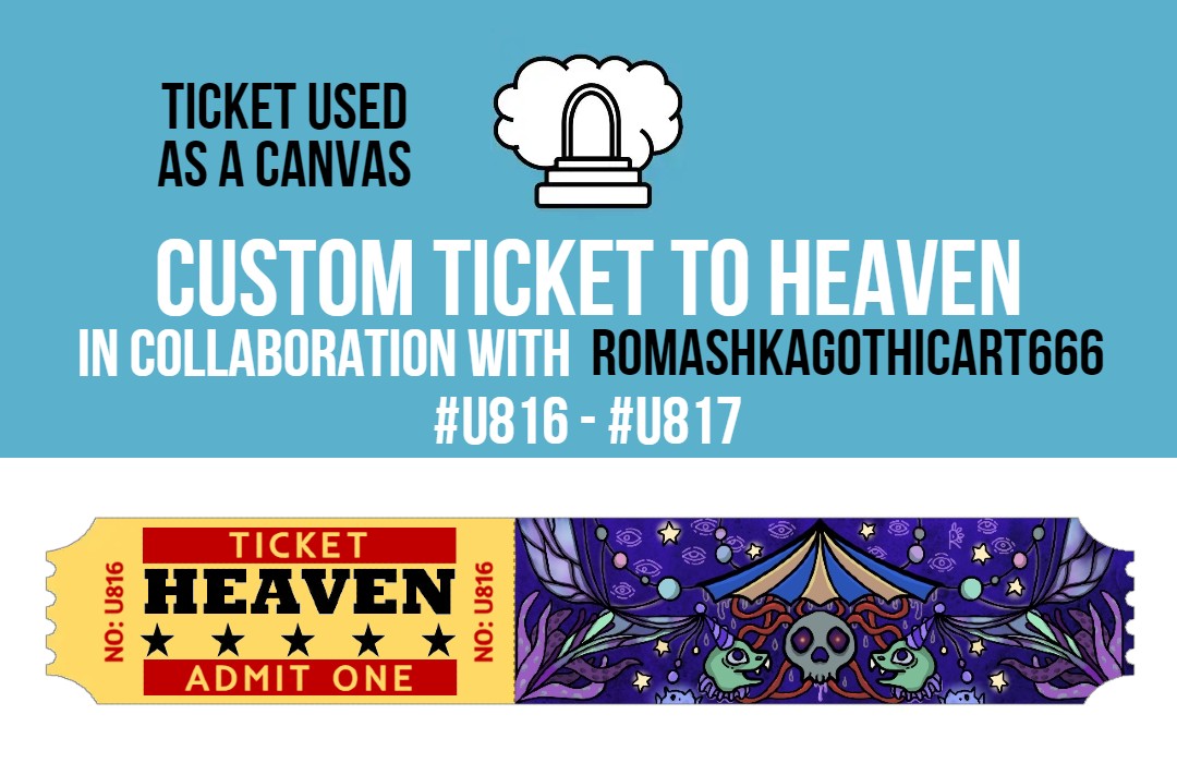 _deadcode_'s tweet photo. Custom Ticket to Heaven #U816-#U817 now available on opensea!
Ticket used as a canvas.
Thanks @Art666Romashka for collaboration!
https://t.co/tsiQ8g1v7o via @opensea
#NFTdrop #NFTcollectors #NFT #opensea #NFTs #nftgallery #NFTcommunity #NFTartists #digitalart https://t.co/uCh6knqO62