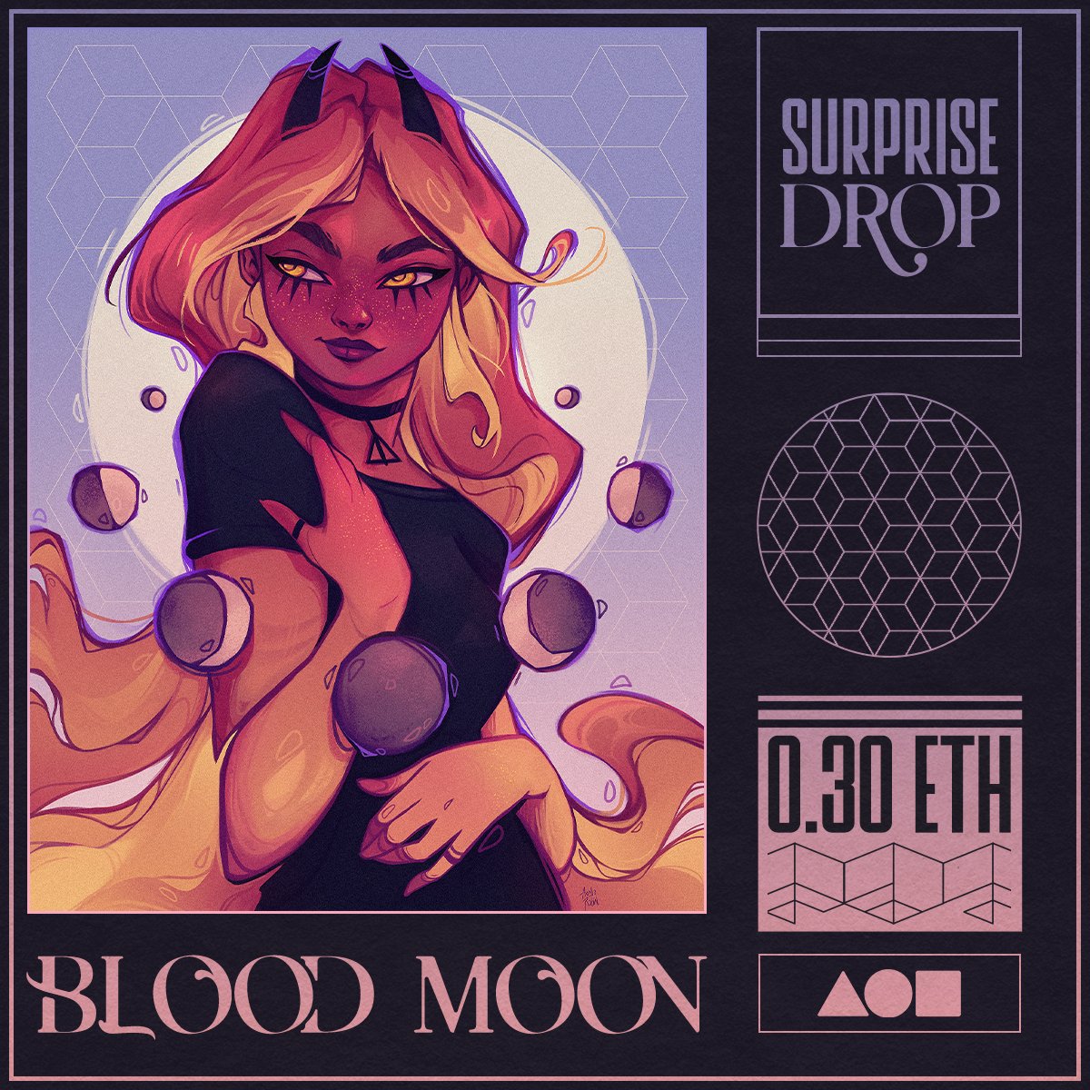 Hi everyone!

Surprise drop today ✨
I just listed my latest artwork "Blood Moon" and her twisted mind on <a href="/foundation/">Foundation 🌐</a> 

>> foundation.app/@AxelleArt/axa…

Reserve 0.30 ETH
I hope you'll like her ❤️

Have a great weekend #NFTCommunity 
#NFTdrop #NFTartist #NFT
