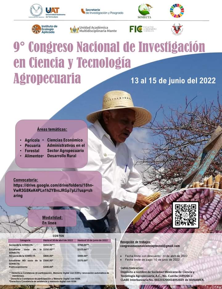 RocoMor55778419's tweet photo. Cordial invitación para participar en el 9 Congreso Nacional de Investigación en Ciencia y Tecnología Agropecuaria modalidad en línea!!! https://t.co/T1yOVKtBUW