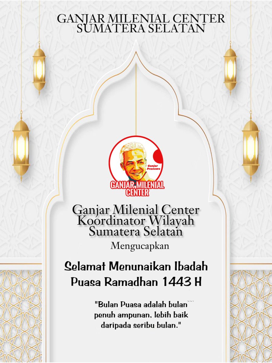 ganjar_center's tweet photo. Marhaban Ya Ramadhan, Ganjar Milenial Center. Milenial untuk Indonesia yang lebih baik.

#ramadhanbarenggmc
#ganjarmilenialcenter 
#RamadanMubarak https://t.co/8uZIfY3f3j