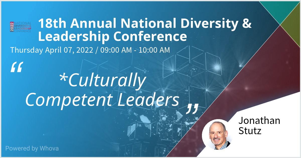 jmstutz's tweet photo. I am speaking at 18th Annual National Diversity &amp; Leadership Conference. Please check out my talk if you're attending the event! #DiversityFIRST #2022D&amp;LConference #18thAnnualD&amp;LConference #NationalDiversityCouncil #2022National - via #Whova event app https://t.co/CAHtgvHxc4
