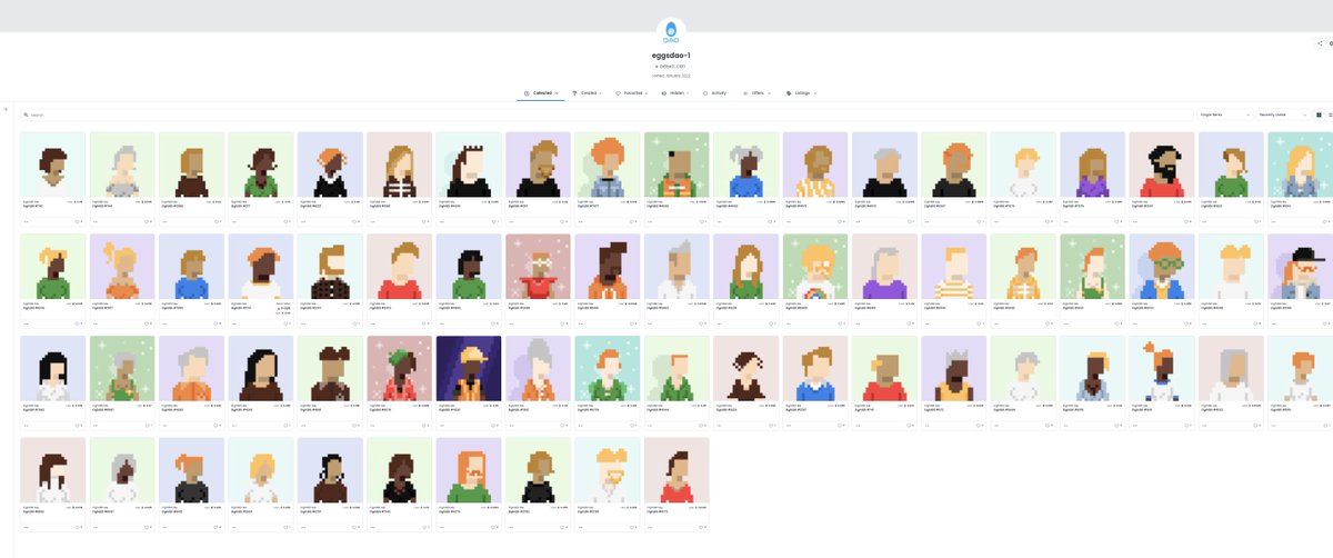 We are happy to hold 70 <a href="/eightbit/">EightBit</a>.
People are not realising that <a href="/eightbit/">EightBit</a> originated the pixel #pfp in 2010, way before <a href="/cryptopunks/">CryptoPunks</a>, <a href="/BoredApeYC/">Bored Ape Yacht Club 🍌</a>...

Given the Nr of #Blockhead holders (110E floor) within the <a href="/EggsDAO/">Eggs DAO</a>, it is fair to say: there is no #Blockhead without <a href="/eightbit/">EightBit</a>!