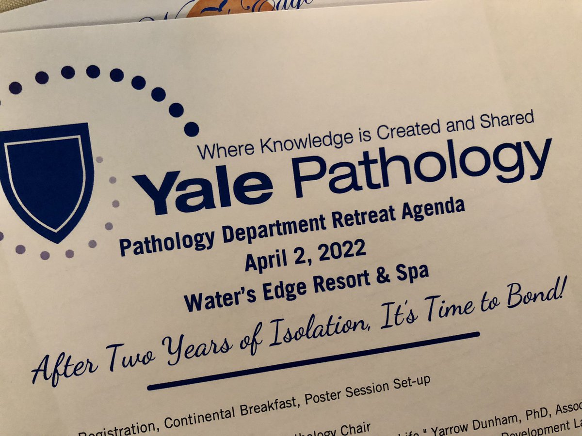 gcai1978's tweet photo. Happy to see friends and colleagues without masks at the department retreat in beautiful Westbrook, CT. @yalepathology https://t.co/2JySbbwZNl
