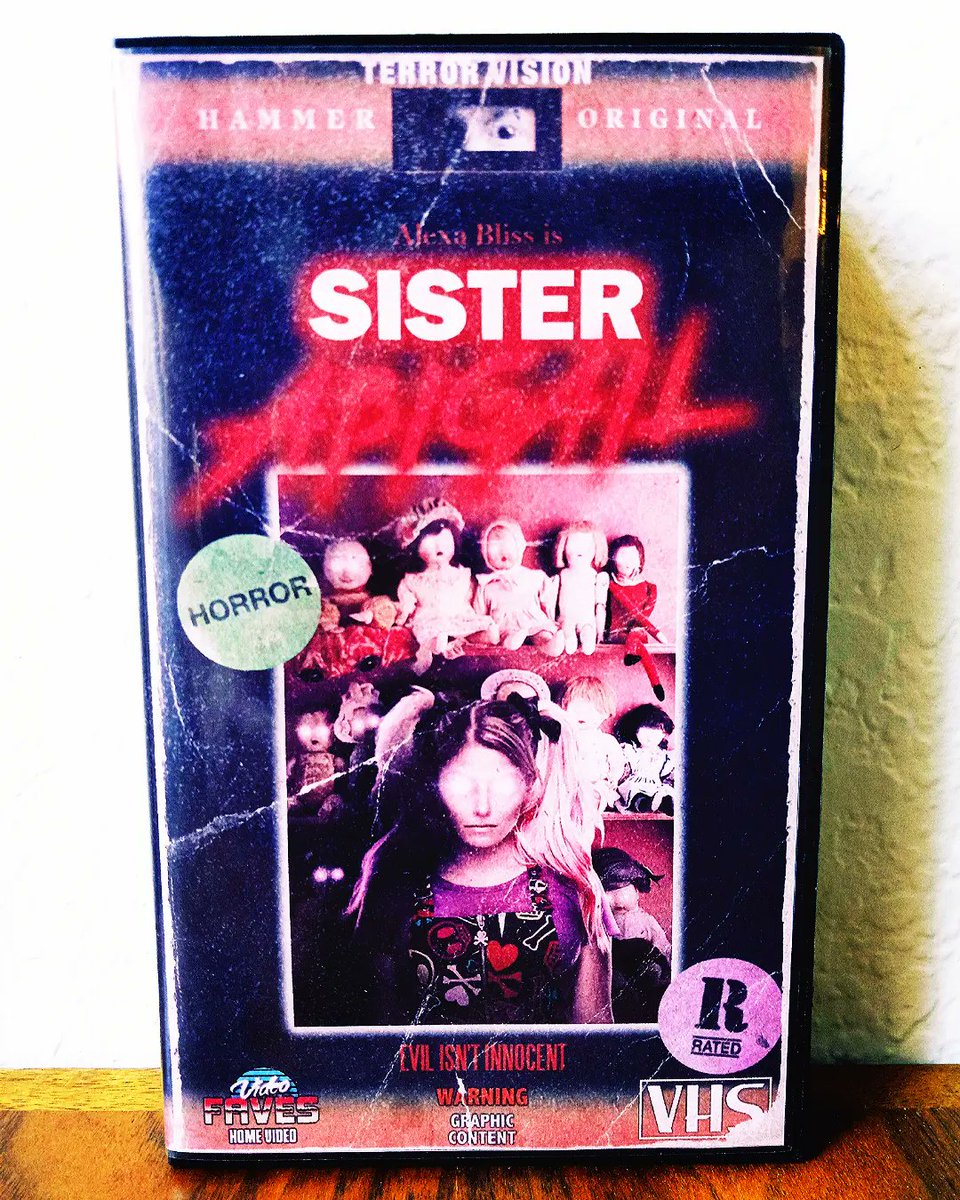 VideoFaves's tweet photo. Coming at ya to celebrate Wrestlemania, with a horror themed VHS for the wonderful @AlexaBliss_WWE 😊 📼 
@AlexaFansite @AlexaFansite @AlexaBlissorg @AnnihilatesHope @TornFromHeaven #WWEHOF #WWE2K22 #WrestleMania #WrestlemaniaWeekend #wwe #Trending #retweet #WWEMSG #AlexaBliss https://t.co/sYPemyeqQO