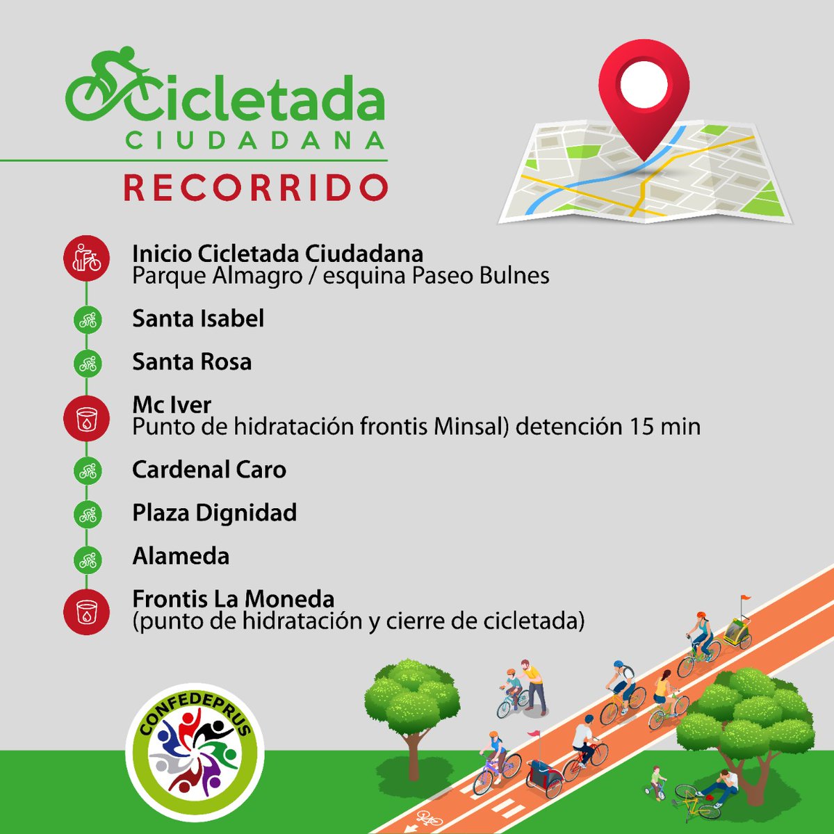 confedeprus's tweet photo. Mañana es nuestra Cicletada Ciudadana para que la salud sea un DDHH
#confedeprus
#vamospormás

@adnradiochile @Cooperativa @elmostrador @Emol @radioagricultur @ElMercurio_cl @lacuarta @El_Ciudadano @PiensaPrensa @biobio @T13 @24HorasTVN @chilevision @mega @LaRedTV @CNNChile https://t.co/X5uSFtDqpt