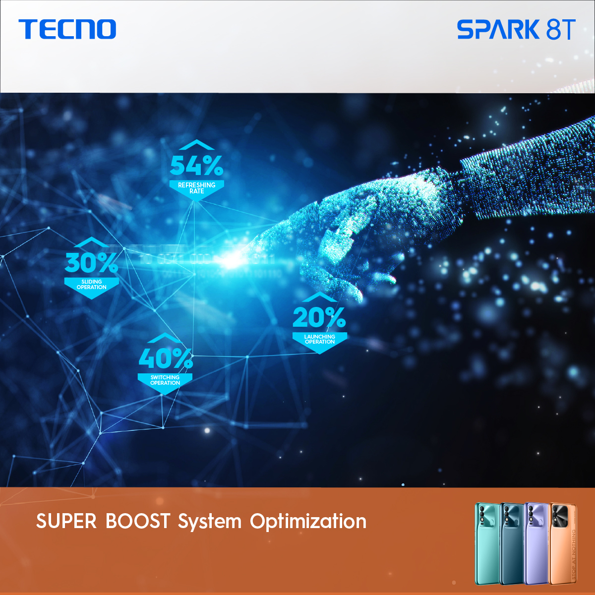 tecnomobile's tweet photo. Enjoy smooth and uninterrupted experience at all times with #SPARK8T's super boost system optimization.

#TECNO #StopAtNothing #SPARK8T https://t.co/L2RS3sk9HO