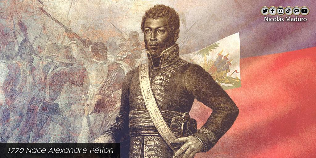 Saludo al Pueblo haitiano, con gran cariño y gratitud, al conmemorarse 252 años del natalicio de Alexandre Pétion, líder revolucionario y aliado que colaboró con el Padre Bolívar en la lucha independentista. La solidaridad de Pétion está presente en América.