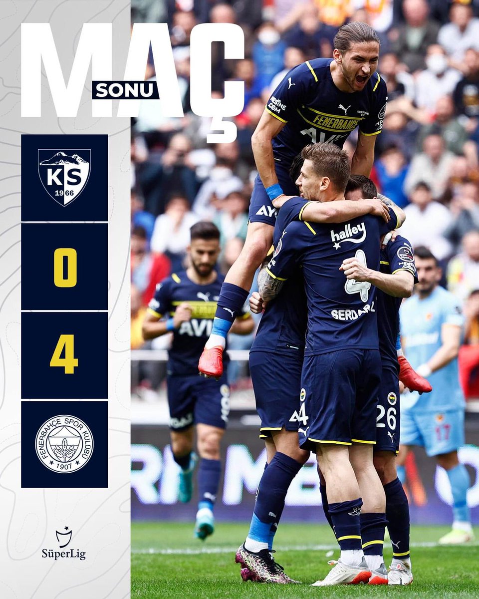 Kayseri'de 3 puanı 4 golle alıyoruz! 💪 
Tebrikler Fenerbahçe’miz👏👏👏💛💙🧿

#KYSvFB