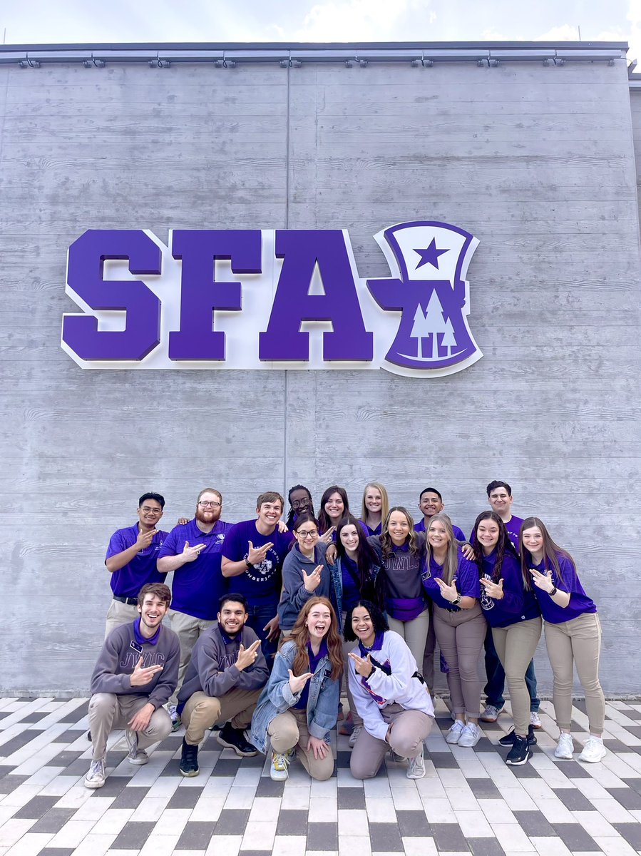 SFASU's tweet photo. Welcome to everyone visiting campus for the #Axecepted Student Event! We hope you enjoy your day at SFA! 💜 https://t.co/CwxdA0f7o3