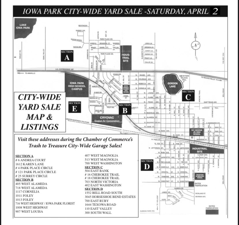 IowaParkChamber's tweet photo. City wide garage sales today! https://t.co/0E9ShoUQQc