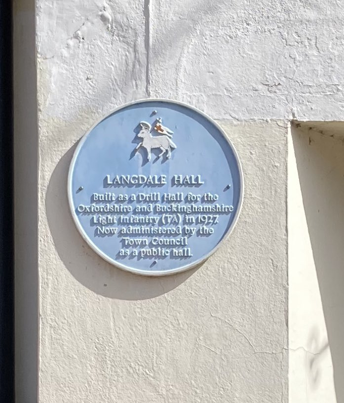 Langdale Hall, Witney. Built 1927 as a drill hall for the local territorial detachment of the Ox &amp; Bucks Light Infantry. Now owned by the town council and used as a public hall and function rooms #Witney #History <a href="/DrillHalls/">Drill Hall Project</a>