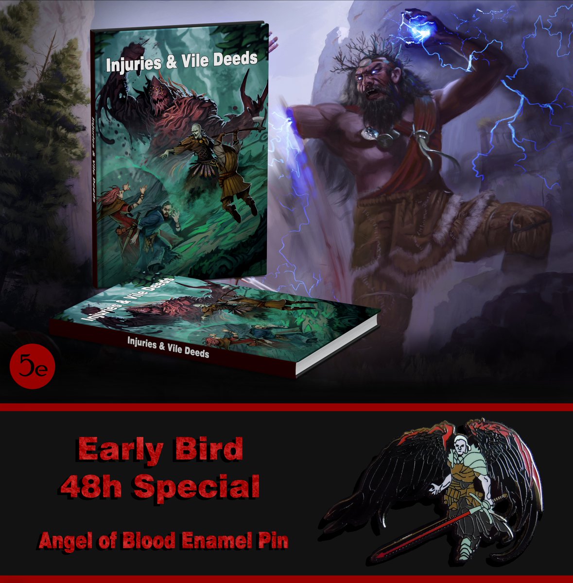 LoneColossus's tweet photo. @DnDArmory1 Hey Kyle!

Looking for rules to encourage descriptive and tactical combat in 5e?

I have a supplement coming to Kickstarter with 200 new character options, monsters, and villainous NPCs

Click through and sign up to get notified when it launches: https://t.co/gvHS2tteiR https://t.co/zJ91CWV5yc