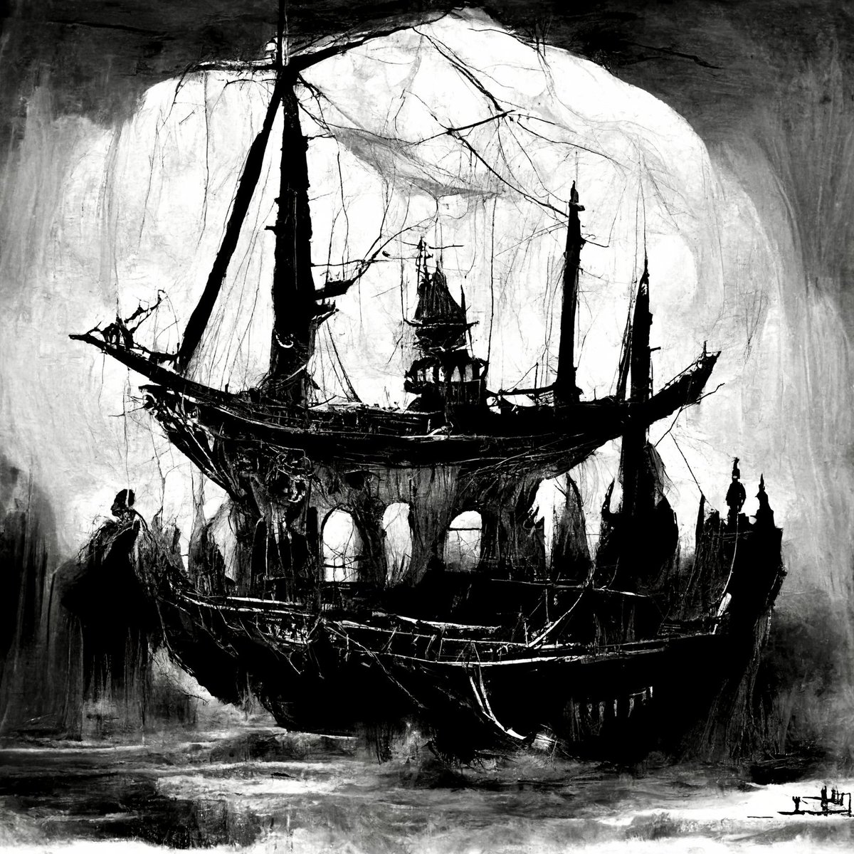 speakerjohnash's tweet photo. Who is brave enough to voyage across the liminal seas?

#liminalWeb #liminalSpaces #liminal #aiArt https://t.co/njeklqQvXh