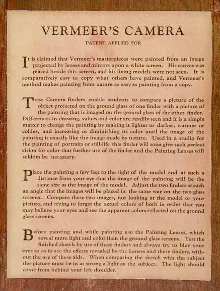 RealPreCinema's tweet image. Another view on Vermeer comes to us from Anson K. Cross who was a painter, teacher and writer on the subject of art in the late 19th and early 20th centuries.

The Cross theory on Vermeer is fascinating and to describe it best he created a ‘Camera Obscura’ of his own (below).
