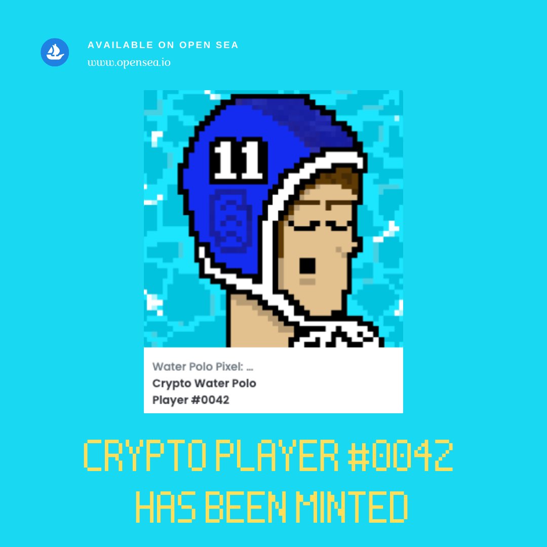pixel_polo's tweet photo. Crypto Water Polo Player #0042 has been minted. #cryptoplayer #waterpolo #CryptoNews #NFT #NFTs #nftcollectors #nftcollectibles #nftart #waterpolopixel https://t.co/jZZAmWZu7W