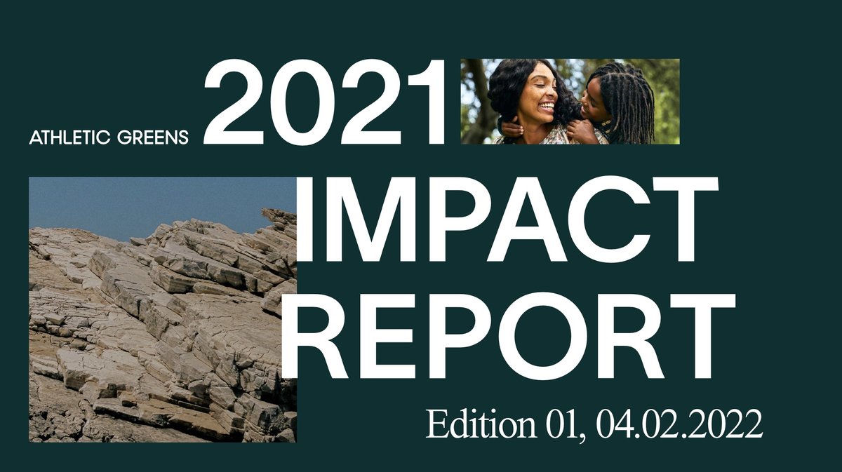 drink_AG1's tweet photo. We’re excited to share our 2021 Impact Report, outlining our wins around nutrition as a human right, reducing our impact on the planet, and creating an inclusive culture at AG. Get the full report: https://t.co/3lD2CrTrZR https://t.co/ZOkV7YTNNq