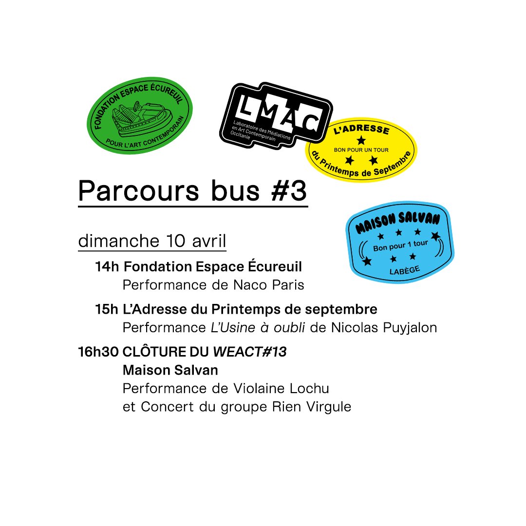 PinkPongArt's tweet photo. #WEACT13 > navettes &amp; parcours bus gratuits accompagnés du @ReseauLMAC :

Pensez à réserver et notez les horaires. Indiquez le nombre de personnes, leurs noms et les parcours souhaités :
inscriptions >>> parcours@pinkpong.fr <<<

#pinkpong
#artcontemporain
#Toulouse 
#avril2022 https://t.co/n6eBhapTrT