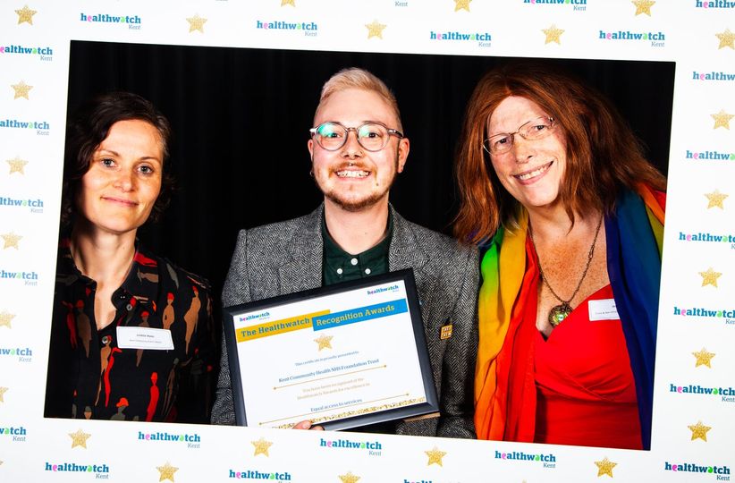 hilarycooke14's tweet photo. Kent Community Health NHS Foundation Trust received an award from Kent &amp; Medway Healthwatch for their work with the Trans and Non-binary Healthcare Advisory Group + MGSD Centre @GenderMedway @Porchlight1974 Be You Project  https://t.co/lLeYNQneid https://t.co/C1ymbsuxca