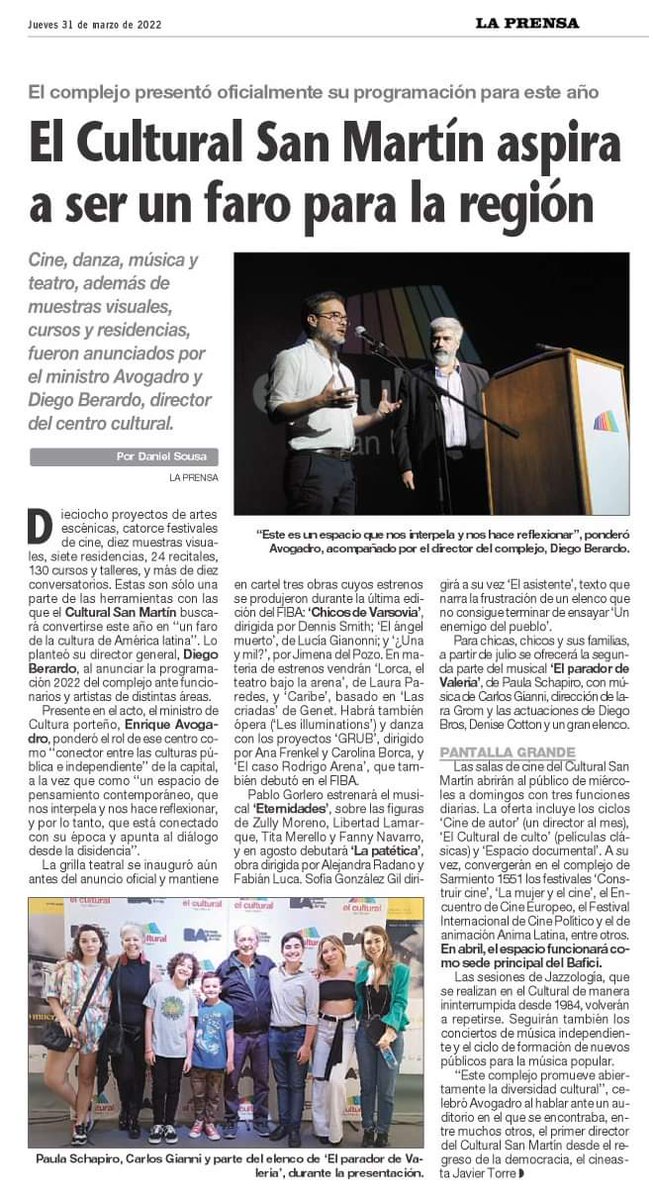 #ELPARADOR2 La historia continúa... En <a href="/elculturalsm/">elculturalsanmartín</a> lanzamiento de programación 2022 #vamosalcultural