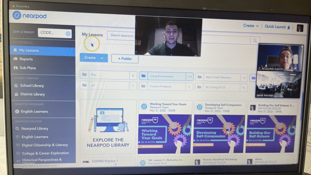 RcollinsJudon's tweet photo. Leveraging NearPod SEL suite in our work as First Responders daily - 💜 before 🧠 Ms Dahdal Mr Morales Mr Dolce be a Deep Listener ⁦@GortonHS⁩ ⁦@Saunders_HS⁩ ⁦@MrDolceScience⁩ ⁦@SuptQuezada⁩ ⁦@YonkersSchools⁩ https://t.co/Yuc6EA0ozT