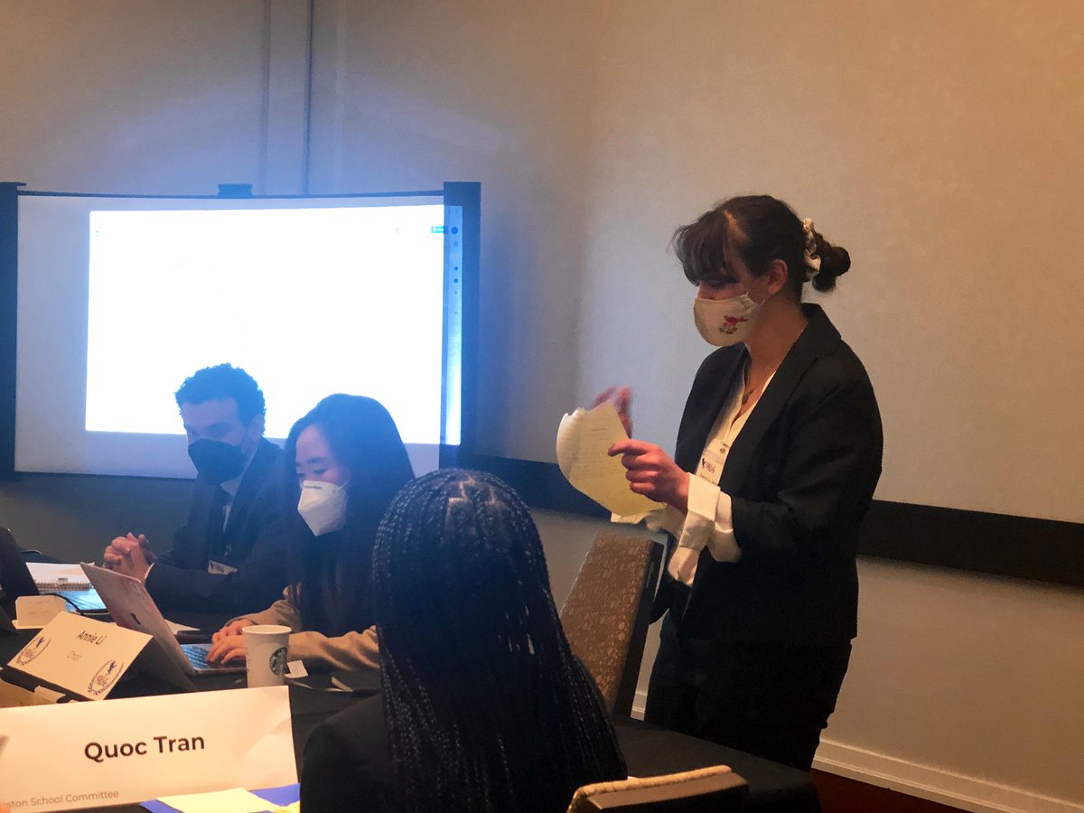 bhs_chalmers's tweet photo. Angela takes the floor asking to voting rights!    #eaglemunc https://t.co/fr6OlFXOPP