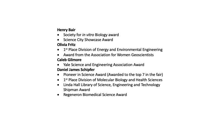 This is how to start a Saturday morning!! Awards for the Greater Kansas City Science Fair just announced and our program's 4 research students won 9 awards. <a href="/theSMSD/">SM School District</a> <a href="/smsd_caa/">SMSDCAA</a> <a href="/xumis3/">xumis</a> <a href="/SMEOffice/">SME Office</a> <a href="/SMWestOffice/">SM West Office</a>