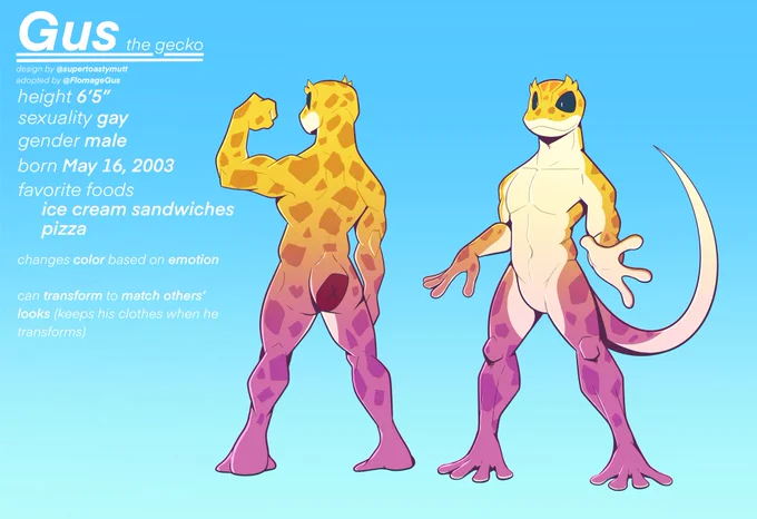 finished adopt reference sheet + outfit for @FlomageGus 