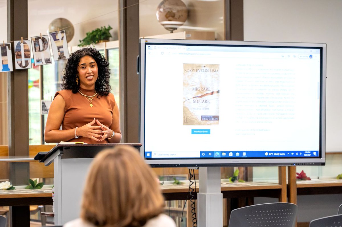 IslandCampus's tweet photo. Shakas up for by Dr. Rossy Lima, TAMU-CC Assistant Professor of Spanish &amp; Translation Certification! Lima’s 2017 bilingual poetry collection “Migrare Mutare” is the basis of a three-song cycle that made its premiere at a Washington, D.C., concert on March 15. #TAMUCC https://t.co/mwUiFrEaLf
