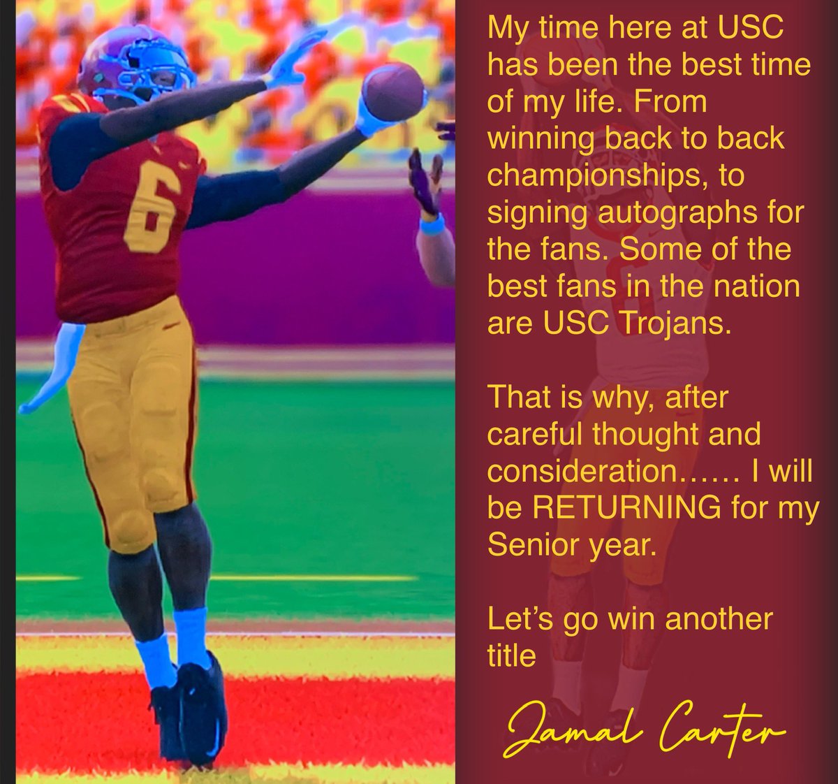 Demarius_DJ78's tweet photo. I’m back @USC_FB https://t.co/MHHd74TUpC