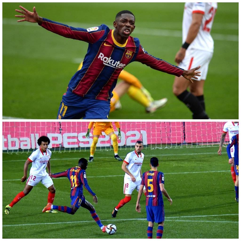 Barca_Buzz's tweet photo. Ousmane Dembélé: The Sevilla Man! https://t.co/rtYU7zdejy